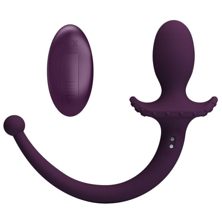 PRETTY LOVE - LIOEA PLUG ANAL VIBRATÓRIO COM RABO 12 FUNÇÕES ROXO COM CONTROLE REMOTO