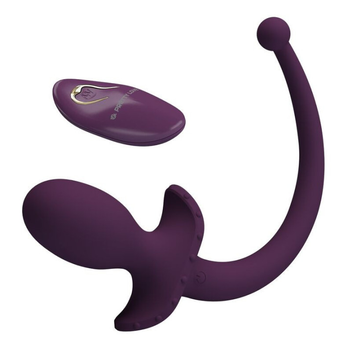 PRETTY LOVE - LIOEA PLUG ANAL VIBRATÓRIO COM RABO 12 FUNÇÕES ROXO COM CONTROLE REMOTO