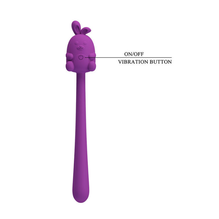 PRETTY LOVE - BASTÃO VIBRADOR FLEXÍVEL COM COELHINHO FOFO. RECARREGÁVEL VIA USB. ROXO