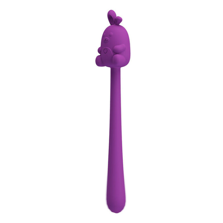 PRETTY LOVE - BASTÃO VIBRADOR FLEXÍVEL COM COELHINHO FOFO. RECARREGÁVEL VIA USB. ROXO