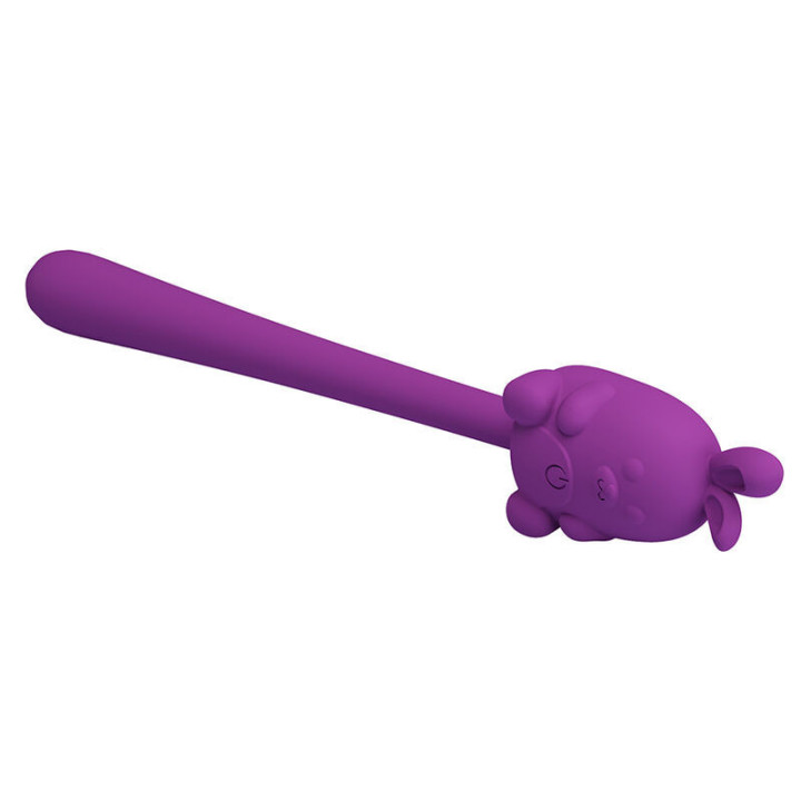 PRETTY LOVE - BASTÃO VIBRADOR FLEXÍVEL COM COELHINHO FOFO. RECARREGÁVEL VIA USB. ROXO
