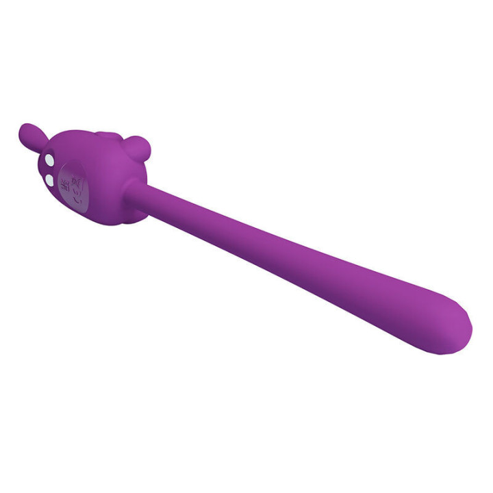 PRETTY LOVE - BASTÃO VIBRADOR FLEXÍVEL COM COELHINHO FOFO. RECARREGÁVEL VIA USB. ROXO