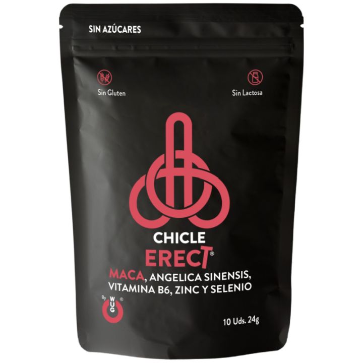 WUG ERECT – Goma de mascar funcional com Maca. Zinco e Vitaminas para aumentar a energia e o desempenho masculino.