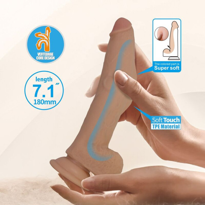 PRETTY LOVE - ELLCUMENT DILDO FLEXÍVEL REALISTA 18 CM Ø 4.5 CM TPE NATURAL