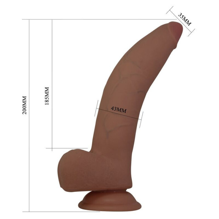 PRETTY LOVE - CUTHBERT DILDO FLEXÍVEL REALISTA 20 CM Ø 5 CM TPE MARROM