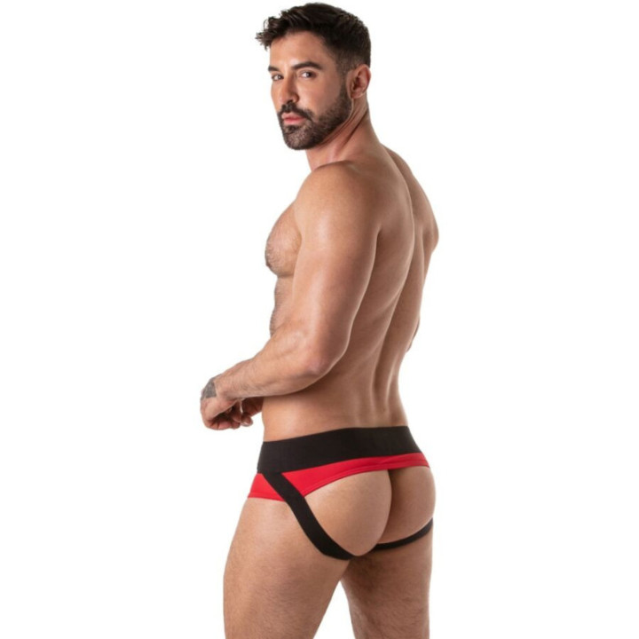 LOCKER GEAR - CUECA JOCK STOCK VERMELHA COM CÓS LARGO S