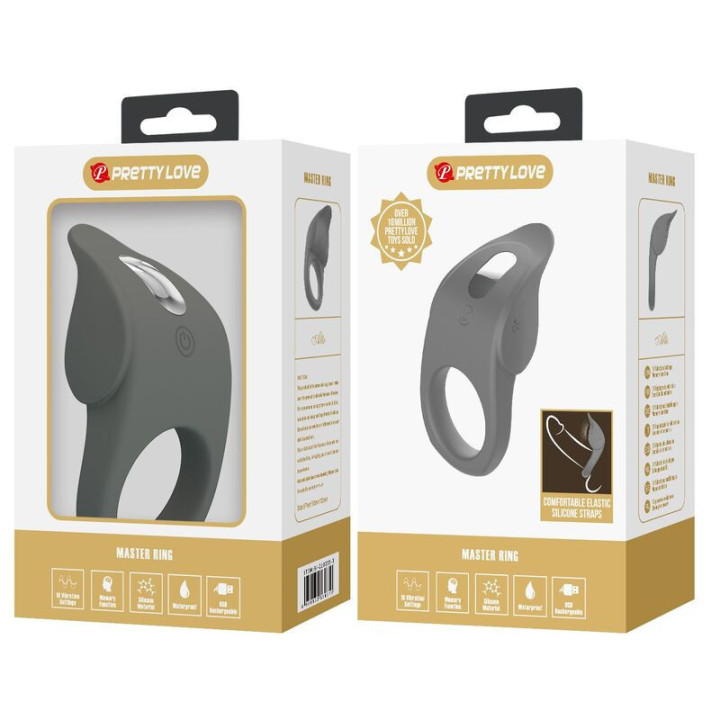 PRETTY LOVE - ANEL VIBRATÓRIO DE SILICONE FLEXÍVEL E RECARREGÁVEL