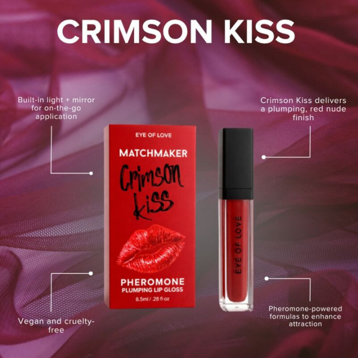 EYE OF LOVE - MATCHMAKER CRIMSON KISS BRILHO LABIAL VERMELHO COM EFEITO VOLUMIZADOR E FEROMÔNIOS 8.5 ML