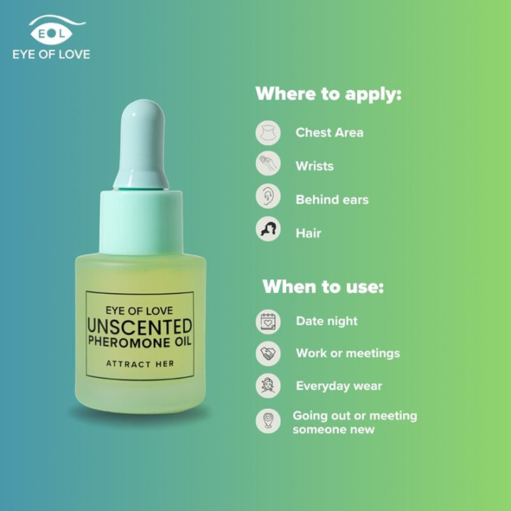 EYE OF LOVE - ÓLEO PERFUMADO COM FEROMÔNIOS PARA HOMENS. SEM FRAGRÂNCIA. 20 ML