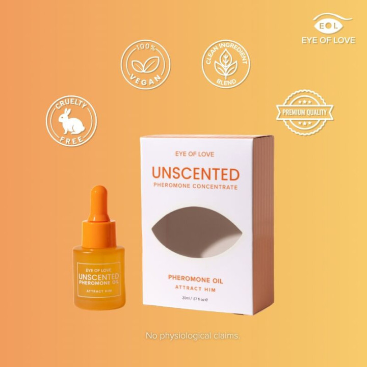 EYE OF LOVE - ÓLEO PERFUMADO COM FEROMÔNIOS PARA MULHERES. SEM FRAGRÂNCIA. 20 ML