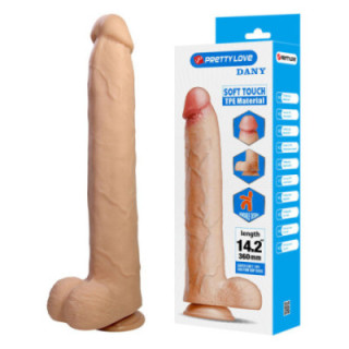 PRETTY LOVE - DANY DILDO FLEXÍVEL REALISTA COM VENTOSA 36 CM -Ø- 5.6 CM