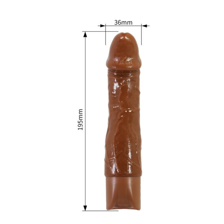 PRETTY LOVE - VIBRADOR REALISTA DONALD 19.5 CM Ø 4 CM MARROM