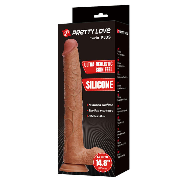 PRETTY LOVE - TERIN PLUS DILDO DE SILICONE REALISTA COM VENTOSA 37.6 CM Ø 5.5 CM