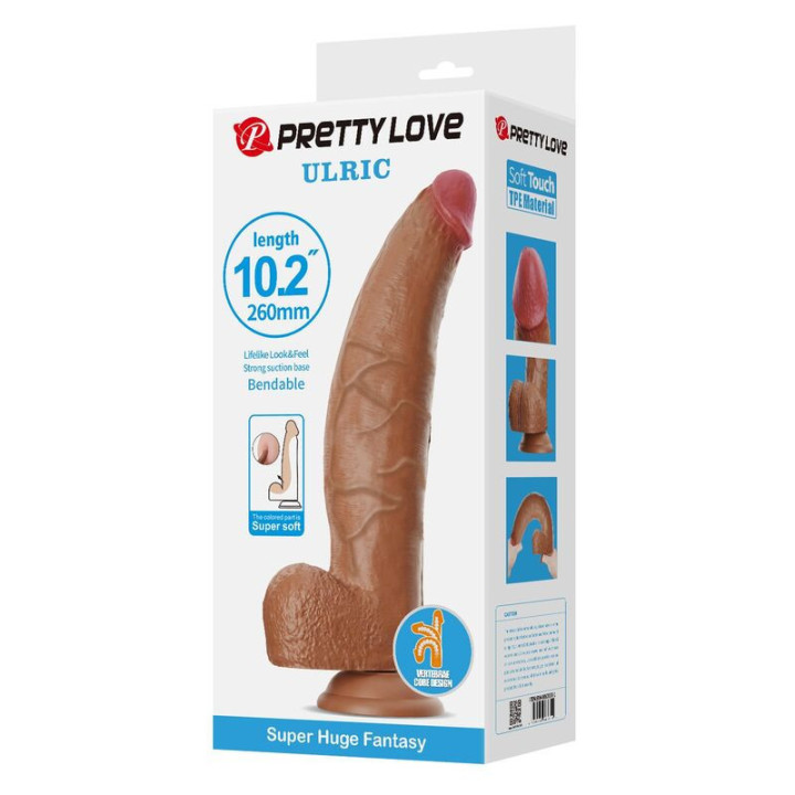 PRETTY LOVE - ULRIC DILDO FLEXÍVEL REALISTA 26 CM Ø 5.5 CM TPE MARROM