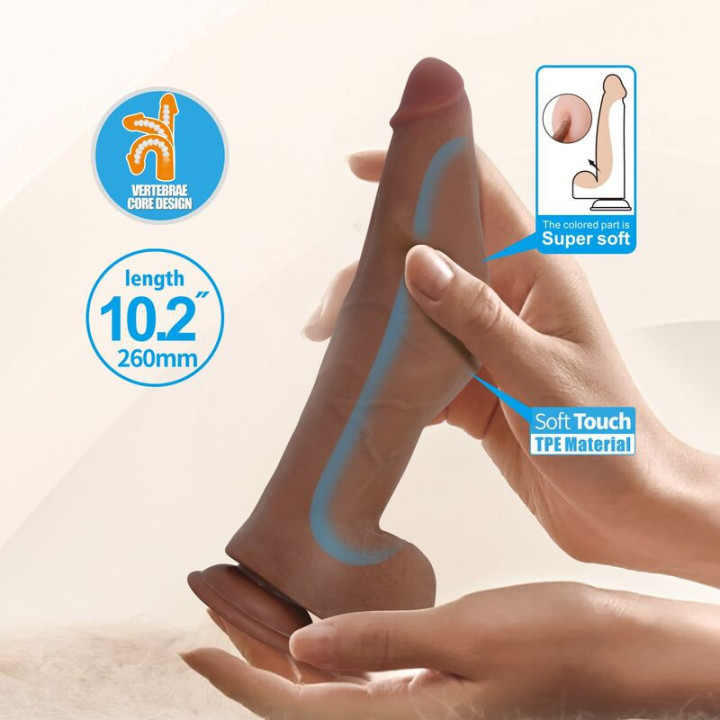PRETTY LOVE - ULRIC DILDO FLEXÍVEL REALISTA 26 CM Ø 5.5 CM TPE MARROM