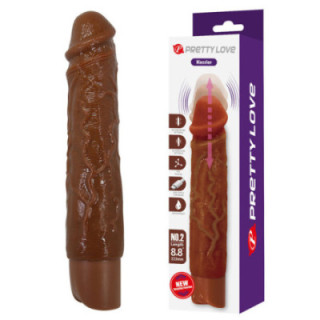 PRETTY LOVE - KESSLER VIBRADOR REALISTA COM 10 MODOS DE VIBRAÇÃO E 10 INTENSIDADES. 22 CM. MARROM