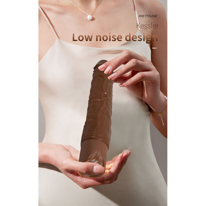 PRETTY LOVE - KESSLER VIBRADOR REALISTA COM 10 MODOS DE VIBRAÇÃO E 10 INTENSIDADES. 22 CM. MARROM
