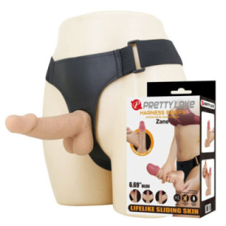 PRETTY LOVE - ARNÊS ZANE COM DILDO FLEXÍVEL 17 CM Ø 4.3 CM NATURAL
