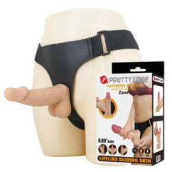 PRETTY LOVE - ARNÊS ZANE COM DILDO FLEXÍVEL 17 CM Ø 4,3 CM NATURAL