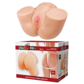 CRAZY BULL - OLIVIA MASTURBADOR VIBRATÓRIO DUPLO VAGINAL E ANAL CARNE