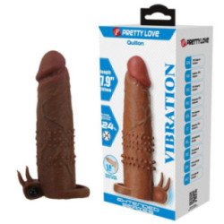 PRETTY LOVE - CAPA VIBRATÓRIA PARA PÊNIS QUILLON 20 CM Ø 4 CM MARROM