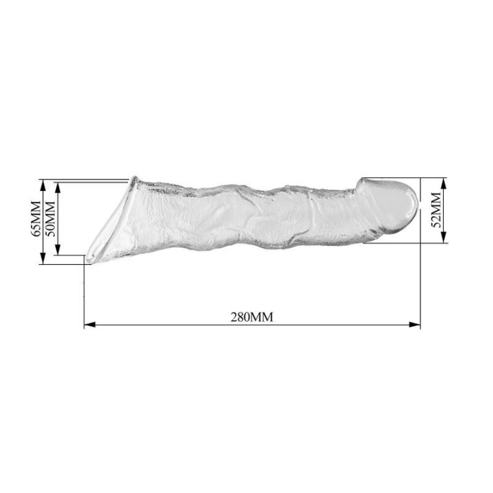 PRETTY LOVE - CAPA EXTENSORA DE PÊNIS AJUSTÁVEL 28 CM Ø 4.5 CM TRANSPARENTE