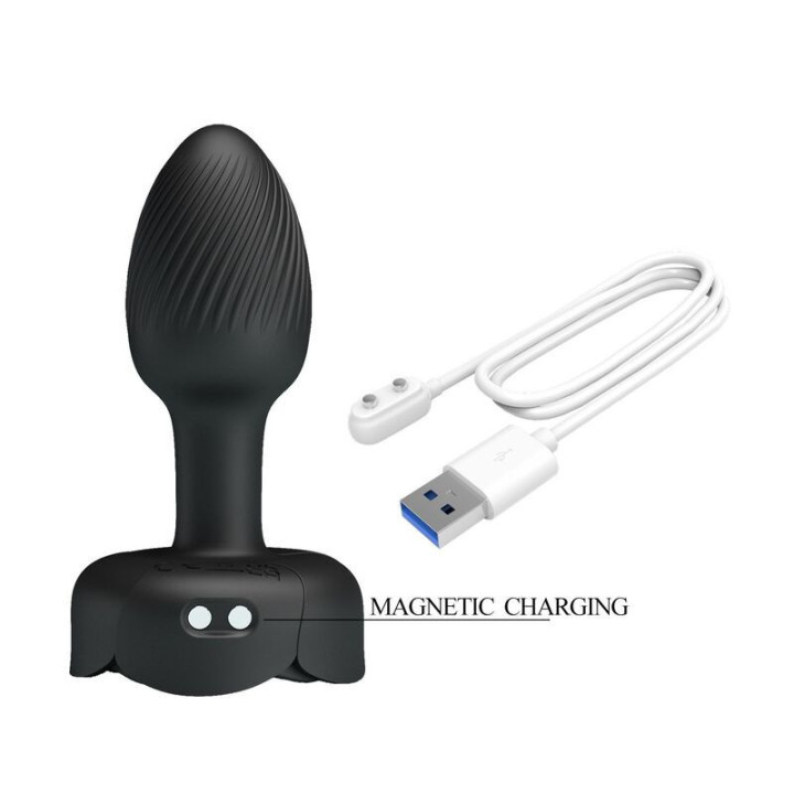 PRETTY LOVE - PLUG ANAL VIBRATÓRIO RECARREGÁVEL COM 10 MODOS - PRETO