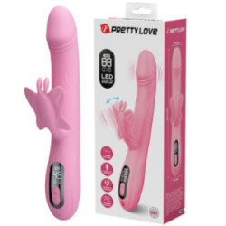PRETTY LOVE - VIBRADOR BELLA RABBIT COM ESTIMULAÇÃO DE BORBOLETA E LED ROSA
