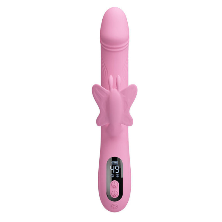 PRETTY LOVE - VIBRADOR BELLA RABBIT COM ESTIMULAÇÃO DE BORBOLETA E LED ROSA
