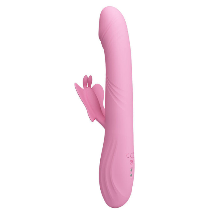 PRETTY LOVE - VIBRADOR BELLA RABBIT COM ESTIMULAÇÃO DE BORBOLETA E LED ROSA
