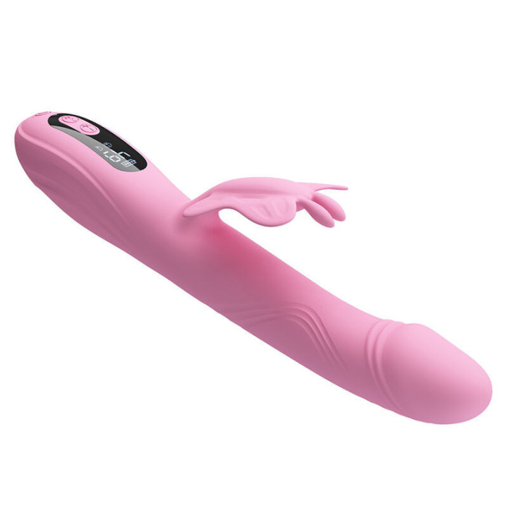 PRETTY LOVE - VIBRADOR BELLA RABBIT COM ESTIMULAÇÃO DE BORBOLETA E LED ROSA