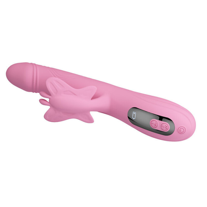PRETTY LOVE - VIBRADOR BELLA RABBIT COM ESTIMULAÇÃO DE BORBOLETA E LED ROSA