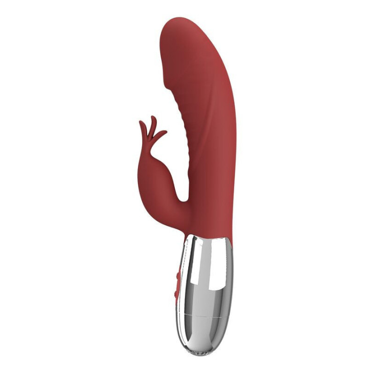 PRETTY LOVE - VIBRADOR COELHO DE JACARANDÁ 30 FUNÇÕES RECARREGÁVEL VIA USB VERMELHO