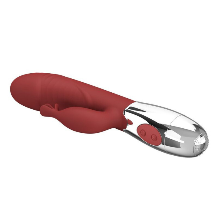 PRETTY LOVE - VIBRADOR COELHO DE JACARANDÁ 30 FUNÇÕES RECARREGÁVEL VIA USB VERMELHO