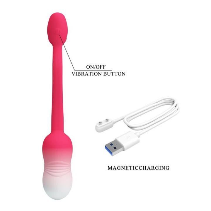 PRETTY LOVE - OVO VIBRATÓRIO COM CONTROLE POR APP PULSEN. 12 FUNÇÕES. RECARREGÁVEL VIA USB. ROSA