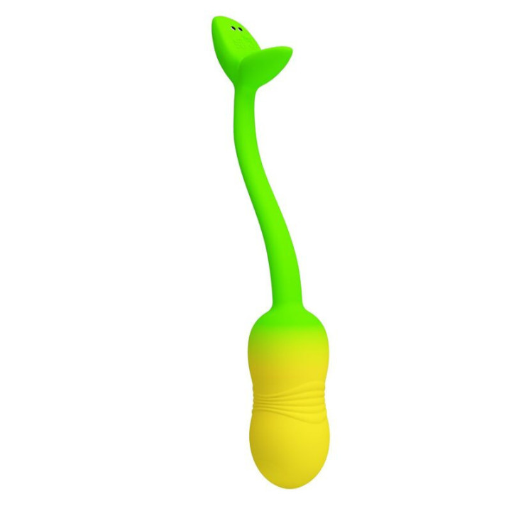 PRETTY LOVE - OVO VIBRATÓRIO COM CONTROLE POR APLICATIVO PULSEN. 12 FUNÇÕES. RECARREGÁVEL VIA USB. VERDE-AMARELO