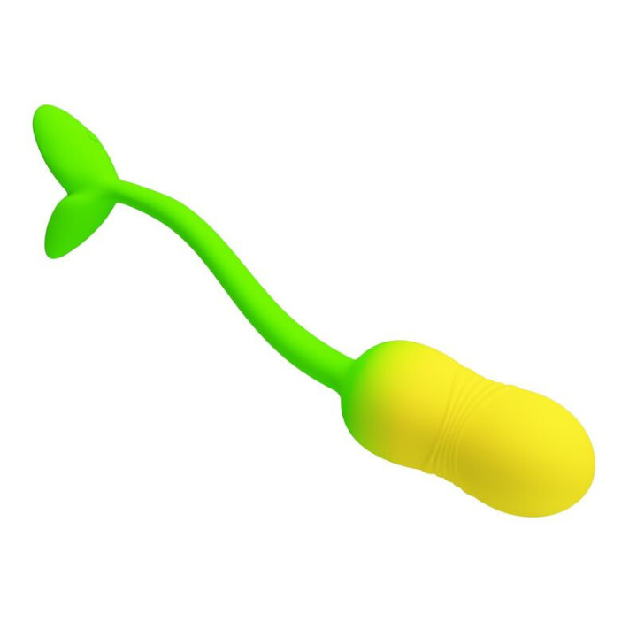 PRETTY LOVE - OVO VIBRATÓRIO COM CONTROLE POR APLICATIVO PULSEN. 12 FUNÇÕES. RECARREGÁVEL VIA USB. VERDE-AMARELO