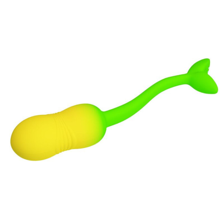 PRETTY LOVE - OVO VIBRATÓRIO COM CONTROLE POR APLICATIVO PULSEN. 12 FUNÇÕES. RECARREGÁVEL VIA USB. VERDE-AMARELO