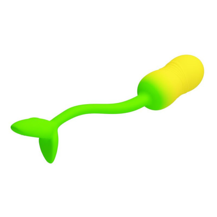 PRETTY LOVE - OVO VIBRATÓRIO COM CONTROLE POR APLICATIVO PULSEN. 12 FUNÇÕES. RECARREGÁVEL VIA USB. VERDE-AMARELO