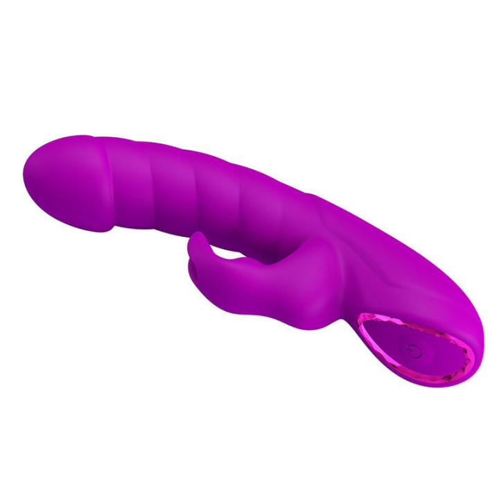 PRETTY LOVE - MONICA VIBRADOR RECARREGÁVEL COM DUPLA ESTIMULAÇÃO PARA PONTO G E CLITÓRIS ROXO