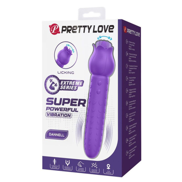 PRETTY LOVE - Vibrador estimulador oral e clitoriano recarregável DANNELL. roxo