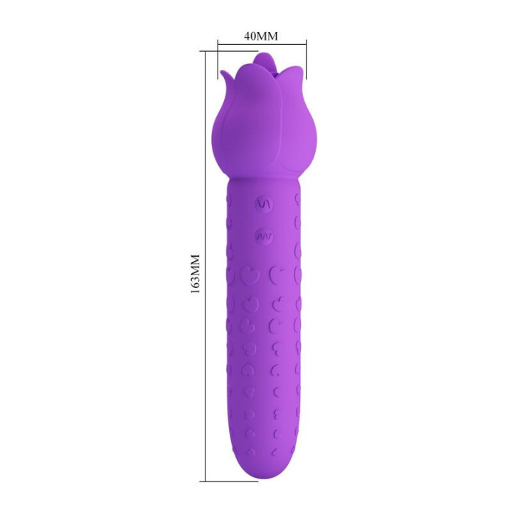 PRETTY LOVE - Vibrador estimulador oral e clitoriano recarregável DANNELL. roxo