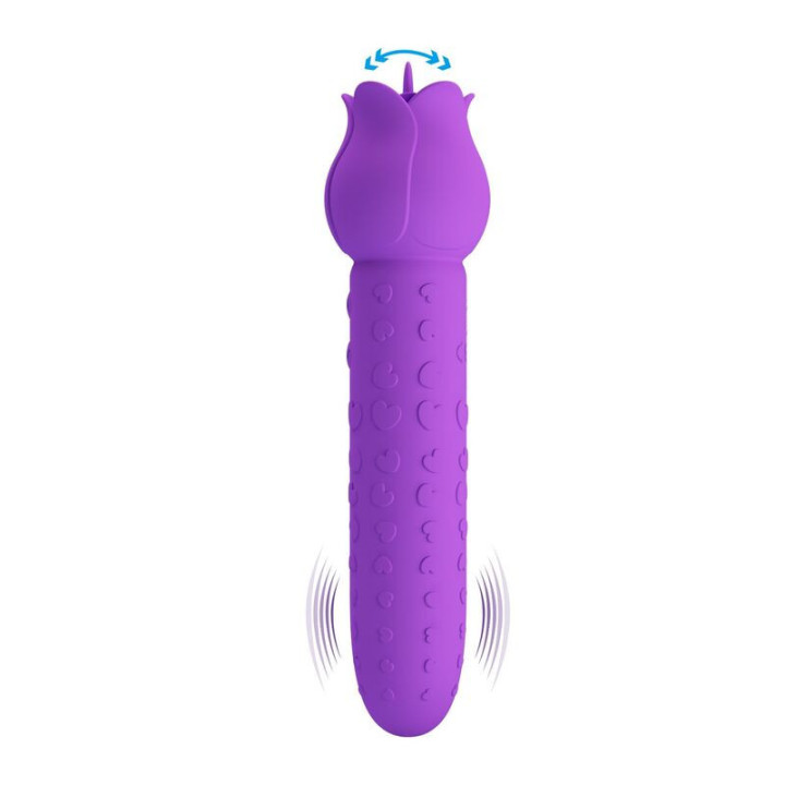 PRETTY LOVE - Vibrador estimulador oral e clitoriano recarregável DANNELL. roxo
