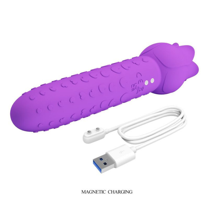 PRETTY LOVE - Vibrador estimulador oral e clitoriano recarregável DANNELL. roxo
