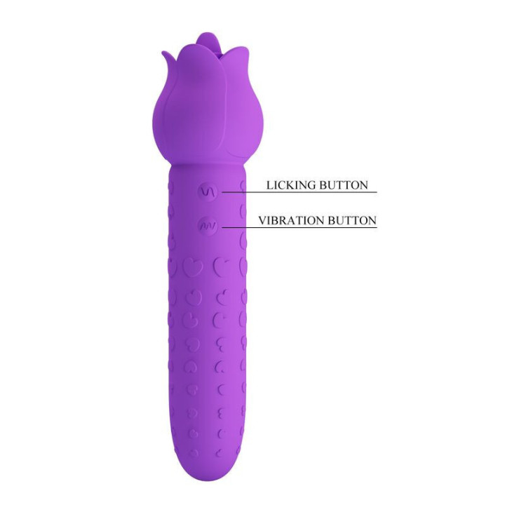 PRETTY LOVE - Vibrador estimulador oral e clitoriano recarregável DANNELL. roxo