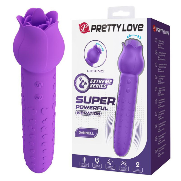 PRETTY LOVE - Vibrador estimulador oral e clitoriano recarregável DANNELL. roxo