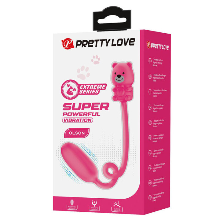 PRETTY LOVE - VIBRADOR BULLET RECARREGÁVEL OLSON COM CONTROLE REMOTO COM FIO ROSA