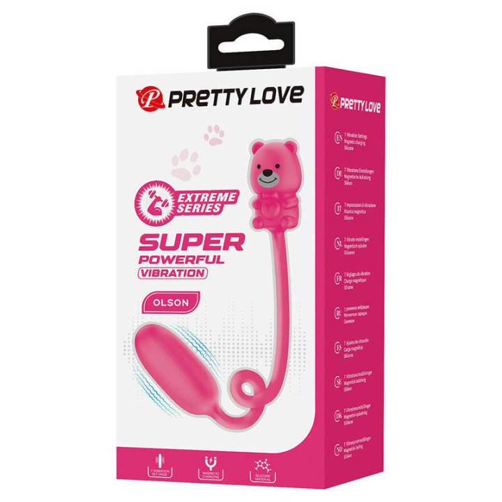 PRETTY LOVE - VIBRADOR BULLET RECARREGÁVEL OLSON COM CONTROLE REMOTO COM FIO ROSA