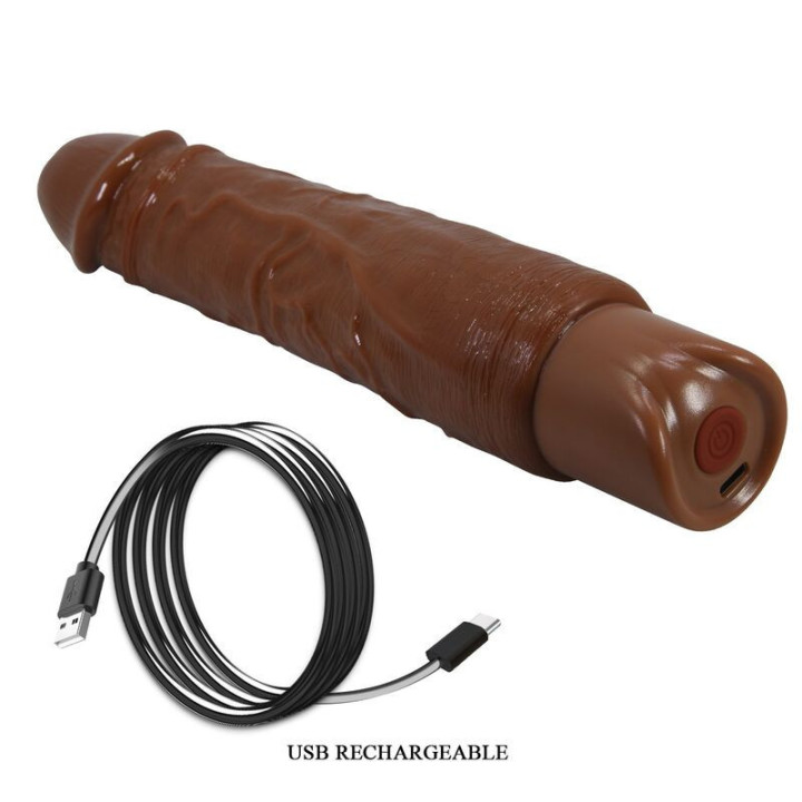 PRETTY LOVE - VIBRADOR REALISTA DUKE 23.5 CM Ø 4.8 CM MARROM