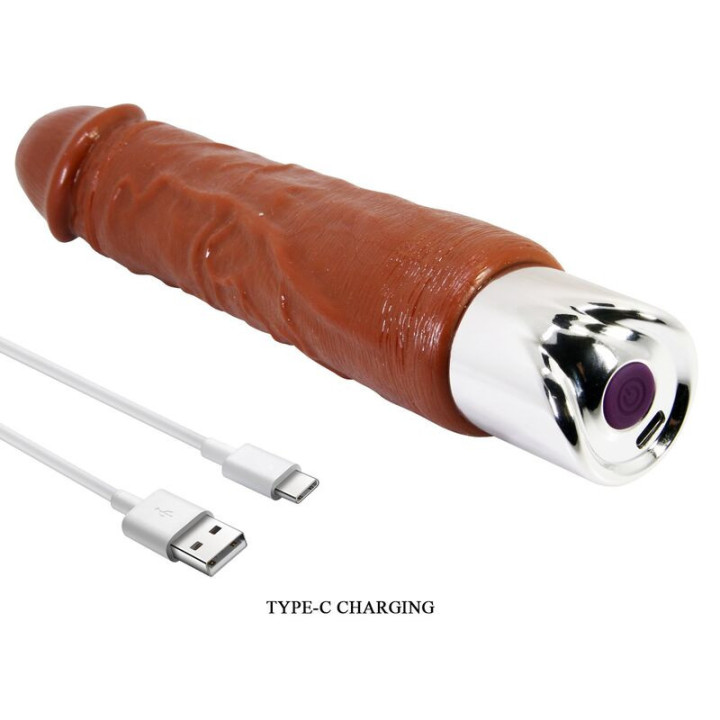PRETTY LOVE - VIBRADOR REALISTA DUKE 23.5 CM Ø 4.8 CM MARROM